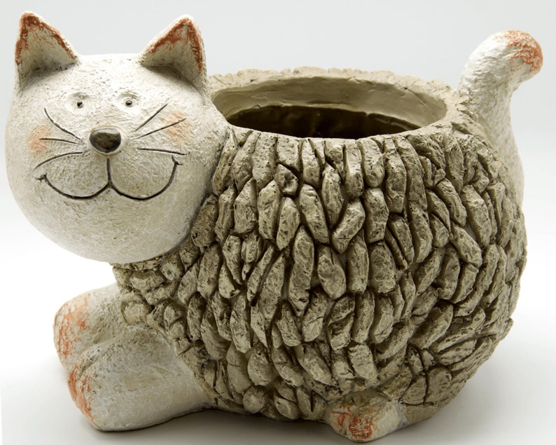 Cat Planter, Pet Planter, Cat Garden Planter, Cat Lovers Planters, Birthday Gift, Cat Shaped Flower Pot, Garden Ornament, Cat Gifts for Her image 2