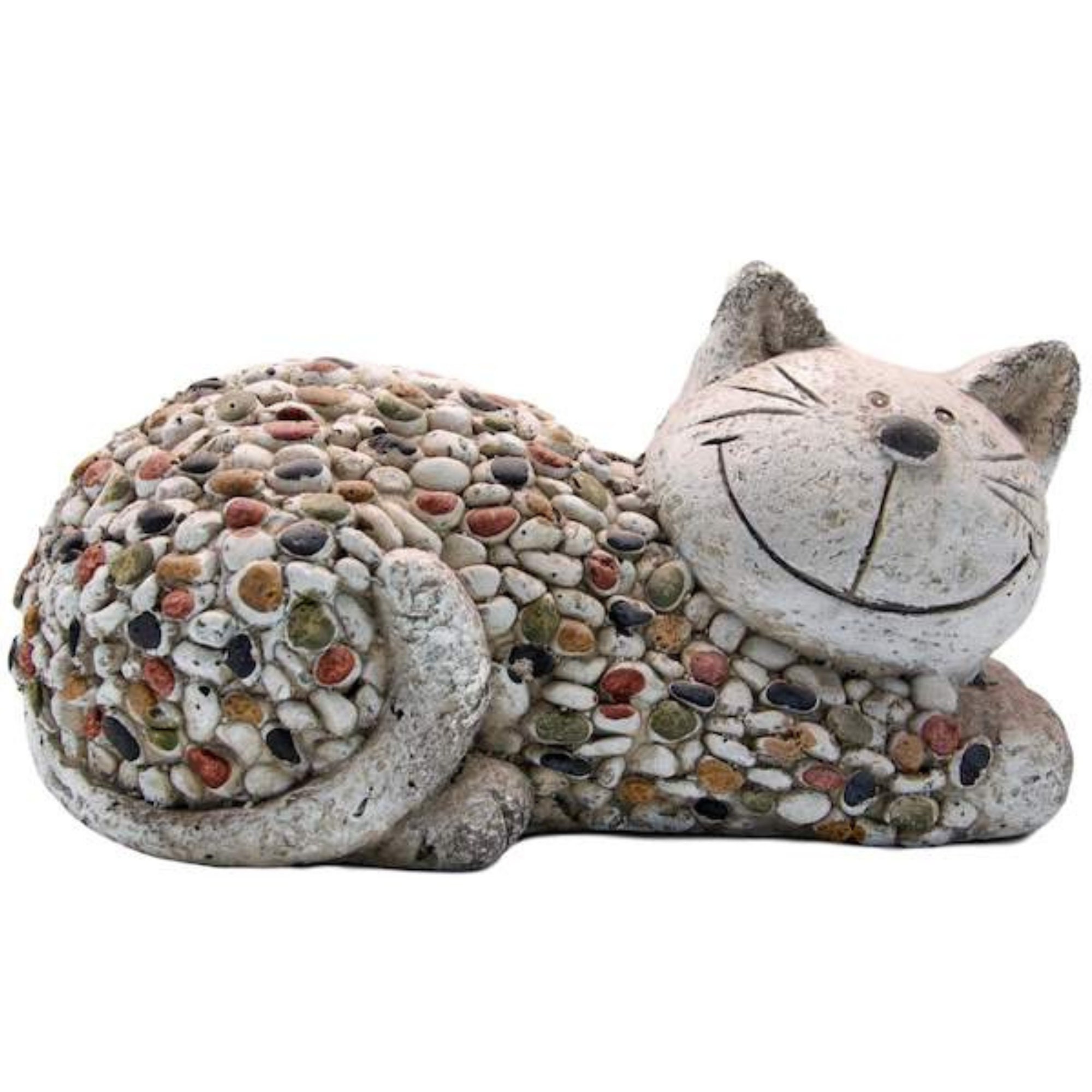 Cute Cat Garden Ornament Cat Shaped Pebble Cat Statue Laying Etsy