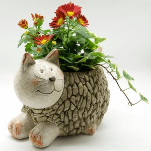 Cat Planter, Pet Planter, Cat Garden Planter, Cat Lovers Planters, Birthday Gift, Cat Shaped Flower Pot, Garden Ornament, Cat Gifts for Her image 6