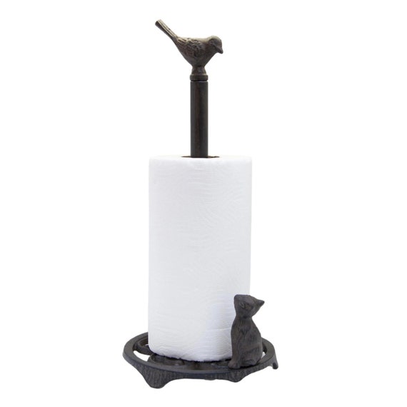 Cat Paper Towel Holder in Cast Iron