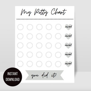 Kids Potty Training Chart, all FOUR COLORS INCLUDED, Printable Toddler Reward Chart, Children’s Toilet Chart, Toddler Sticker Chart