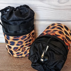 Handlebar Bag  Leopard Gifts Feeder Bike Bag, Feed bag bike,cycling gifts, bicycle handlebar bag bikepack, bicycle accessories gravel.