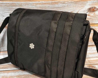 Messenger Bag sport black, Ita Canvas Messenger Bag men/women. Laptop Bag custom. Tote bag personalized,Cross body bag, Rainbow bicycle bag.