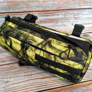 Handlebar Bike Bag green Barrel custom gifts Bicycle gear Bike Accessory Cycling Gifts Burrito Bag bike Gravel  handlebar bag Bikepacking