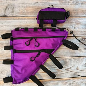 Bike Purple Frame Bag gravel, bicycle ride bag pack, Cycling bags gifts (Personal bike bags) Panniers bags, Bike accessories - Lesenok.