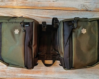 Green Bike Bag Cycle Pack for Gravel, Road & City Bikes Pannier Bag, Bicycle Trunk ( custom color) stile bicycle saddle bike accessories bag
