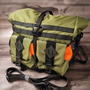 Bicycle Bag-Handlebar bag gifts. Bike bag for ride trip. Bikepacking gear. Gravel bag asseccories. Roll-top bag big. Bike pack- Lesenok