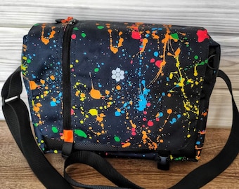 Cadeaux pack de sacoches de vélo arc-en-ciel, cadeaux sac messager Ita en toile pour hommes/femmes, sac pour ordinateur portable arc-en-ciel personnalisé, sac fourre-tout personnalisé. Sac bandoulière.