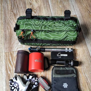 Barrel bag. Handlebar bag. Cycle bag gear custom. Cycling bag gifts. Pack bag cycling. Bicycle accessories. Custom bike bag. image 1