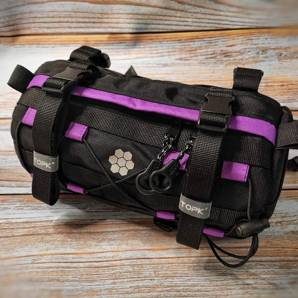 Bike bag. Handlebar bag violet (custom color). Cycling gear for road trip. Bicycle gifts. Bike decor women. Sport bag gravel travel. Pack!