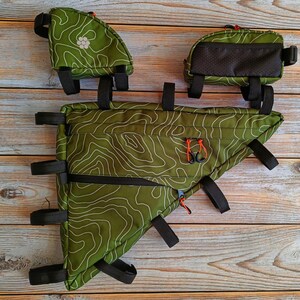 Bike Bag Green Bicycle bag, Custom Frame Bag Seat, Cycling Bags gifts, (Personal bike bags), Cycling gifts for road trip, Bike accessories