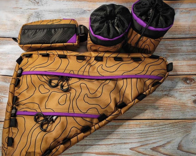 Bike Frame Bag Set| Gifts for cyclists| For Cycle Trip Bike Accessories for women| bicycle ride bag gear Handlebar bike bag.