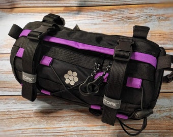 Bike bag. Handlebar bag violet (custom color). Cycling gear for road trip. Bicycle gifts. Bike decor women. Sport bag gravel travel. Pack!