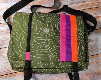 Big School Messenger Bag, Ita Canvas Messenger Bag men/women, Laptop Bag custom. Tote bag personalized.Cross body bag. Rainbow bicycle bag.