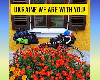 Stand with Ukraine. Ukraine digital picture! Bike bag ART! Digital file Ukraine. Ukraine shops. Instal download digital. Ukraine card.