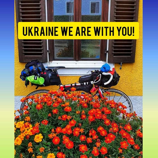 Stand with Ukraine. Ukraine digital picture! Bike bag ART! Digital file Ukraine. Ukraine shops. Instal download digital. Ukraine card.