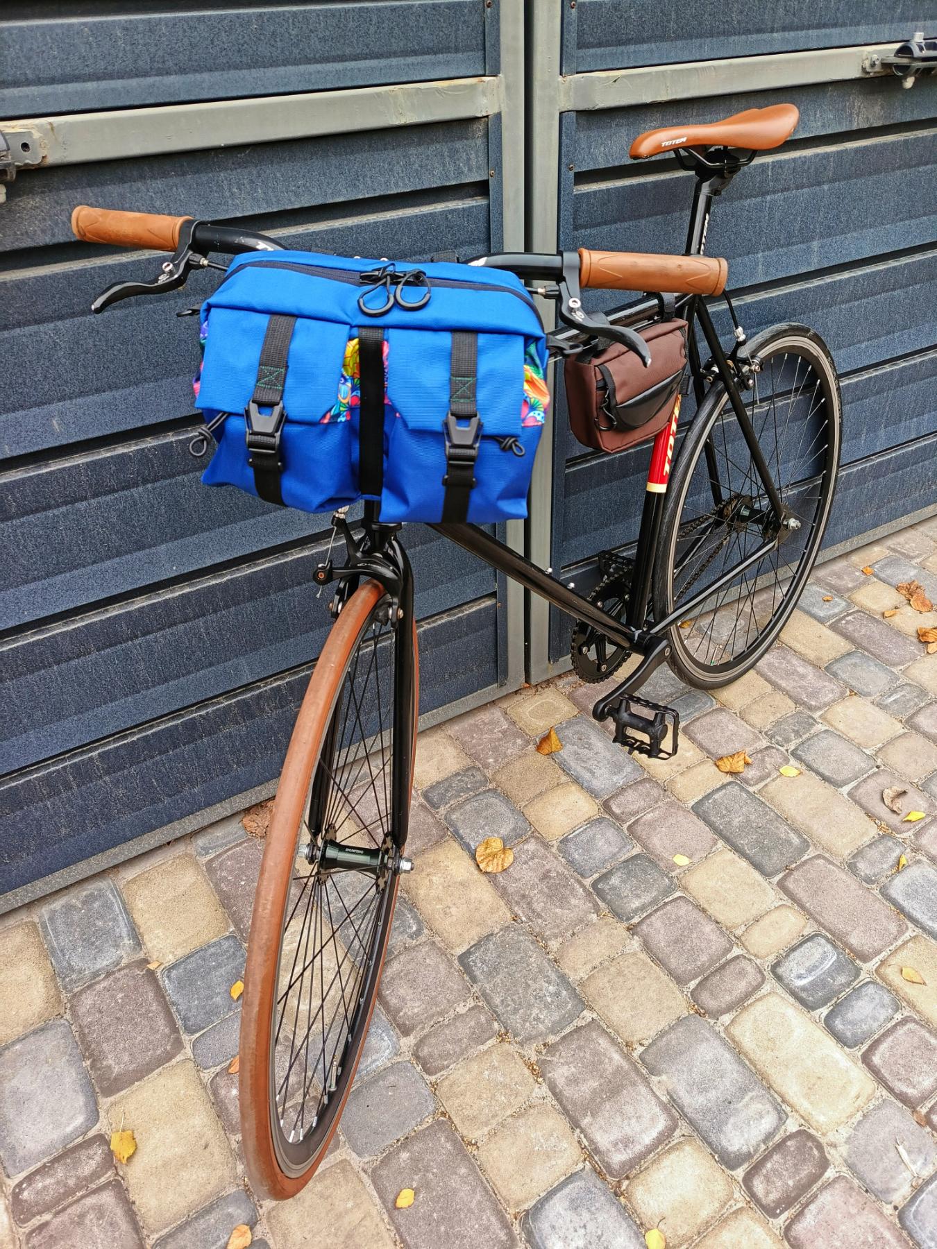 Blue Bike Handlebar Bag – Urban Crossbody Bag Gifts by Lesenok