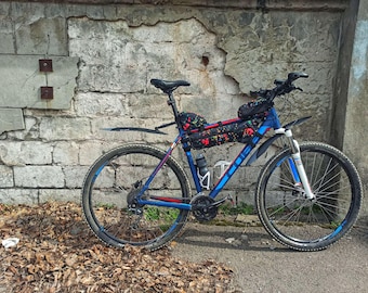 Mini Half Frame Bike Bag Set mini – Custom Bicycle Frame Bag urban for Gravel & Touring | Handmade Cycling Gear Gift.