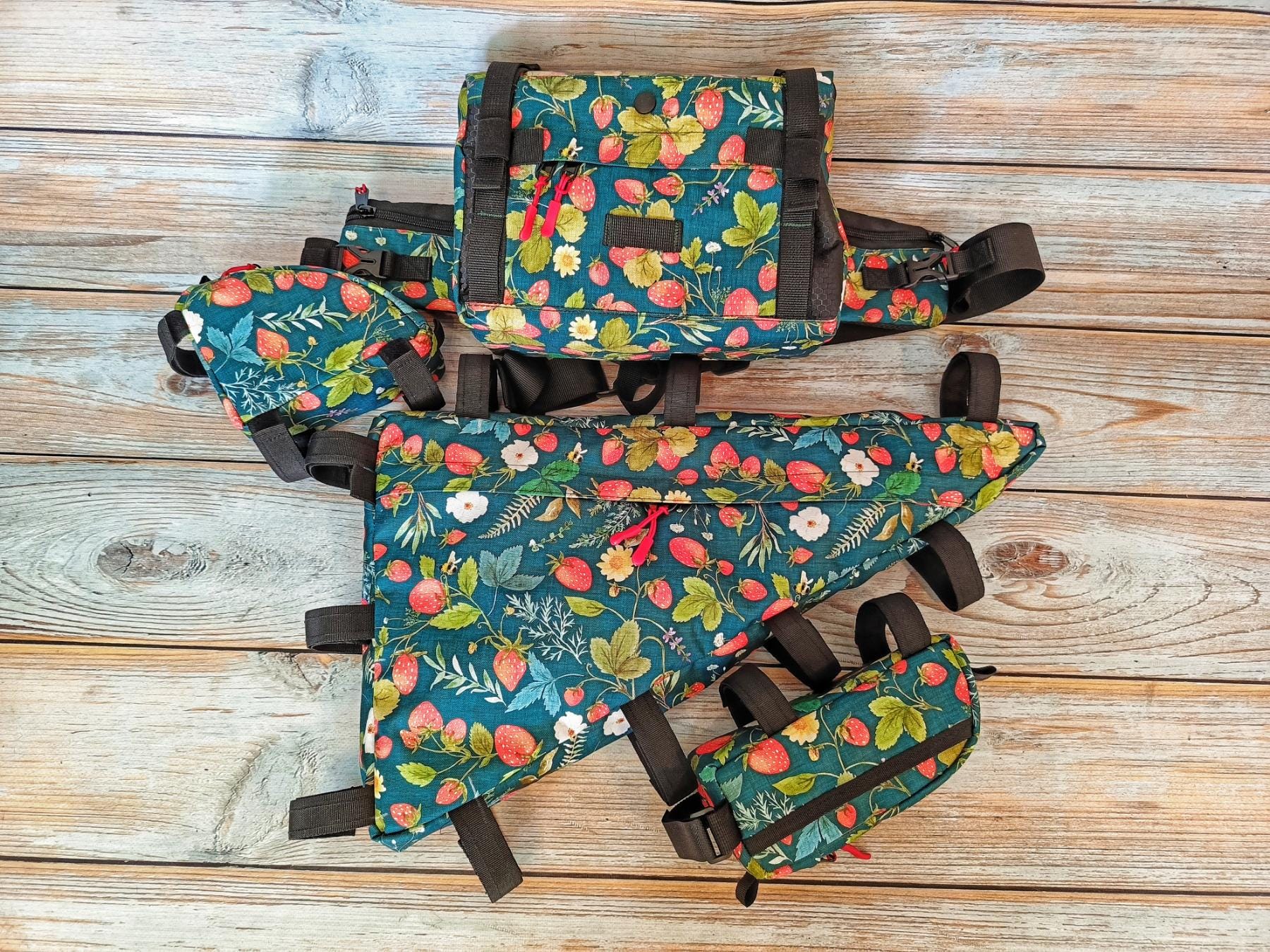 ハンドルバーサイクリングバッグ4点セット+フレームバッグ+フル