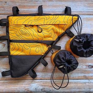 Bike Frame Custom Yellow Bag Gravel, bicycle ride bag pack, Cycling bags (Personal bike bags) Cycling gifts, Bike accessories gifts