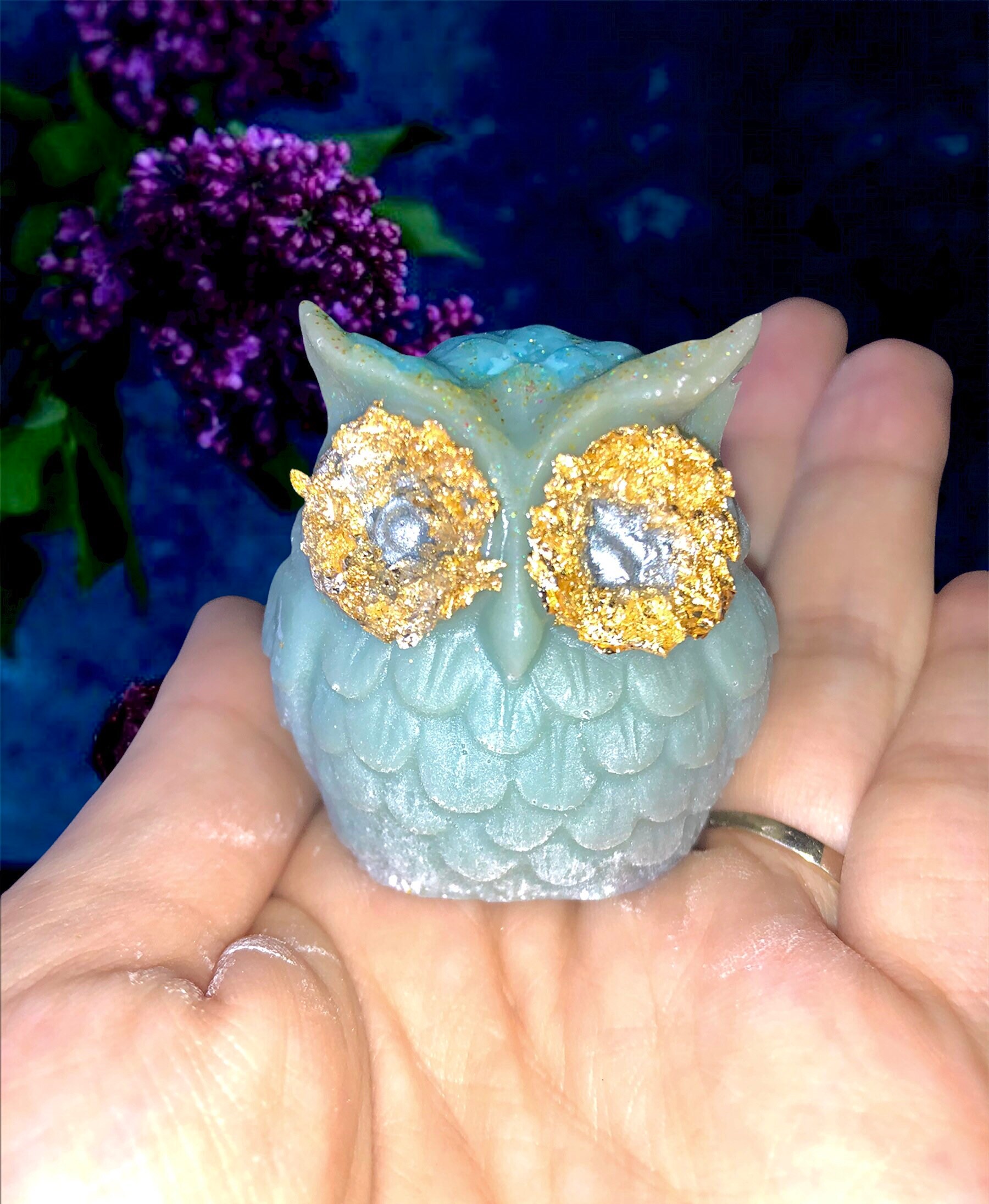 Gufo Ornamentale Resin Handmade Owl Gift Creation