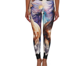 Leggings de spandex para mujer de caballo cepillado (AOP)