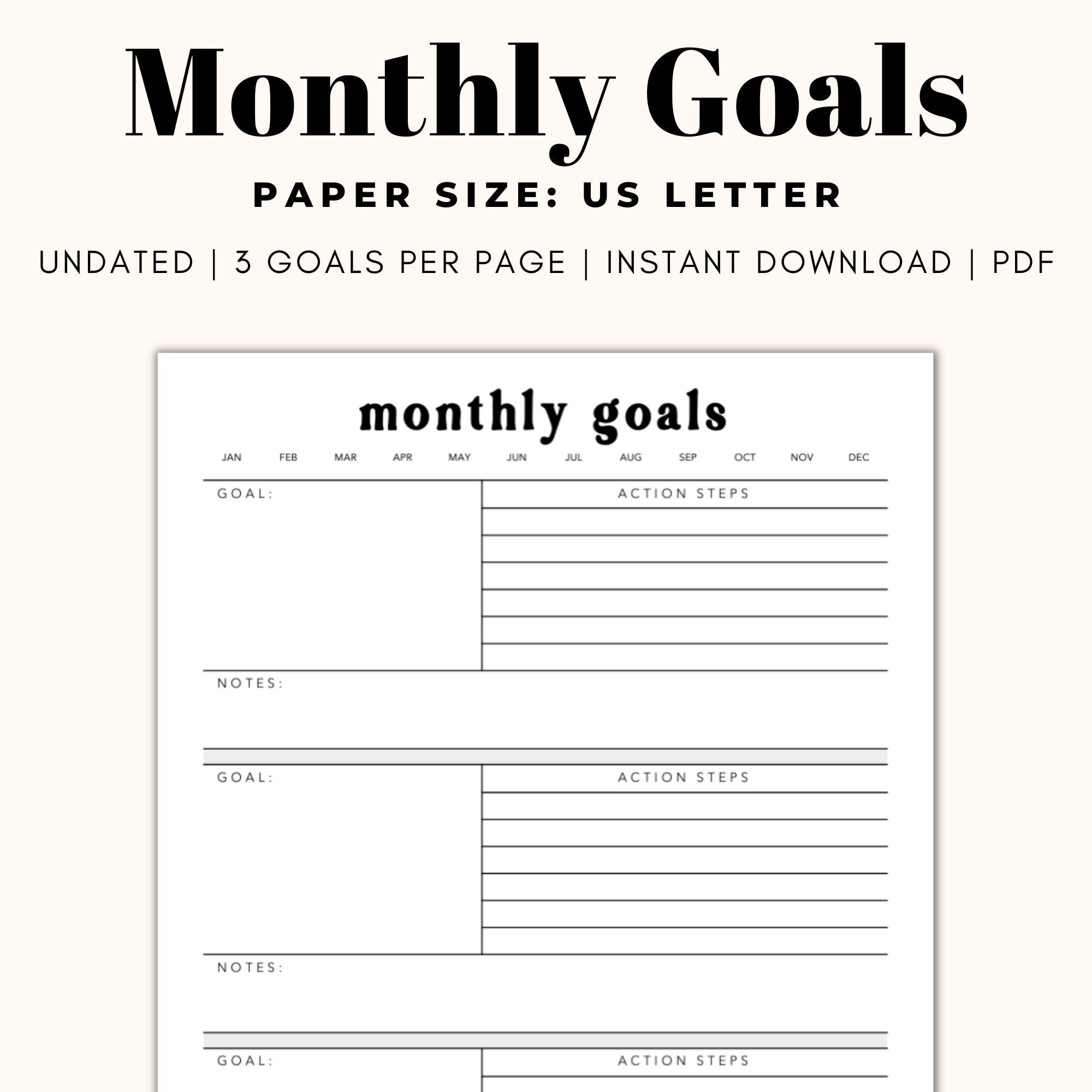Template Goal Planner - Etsy