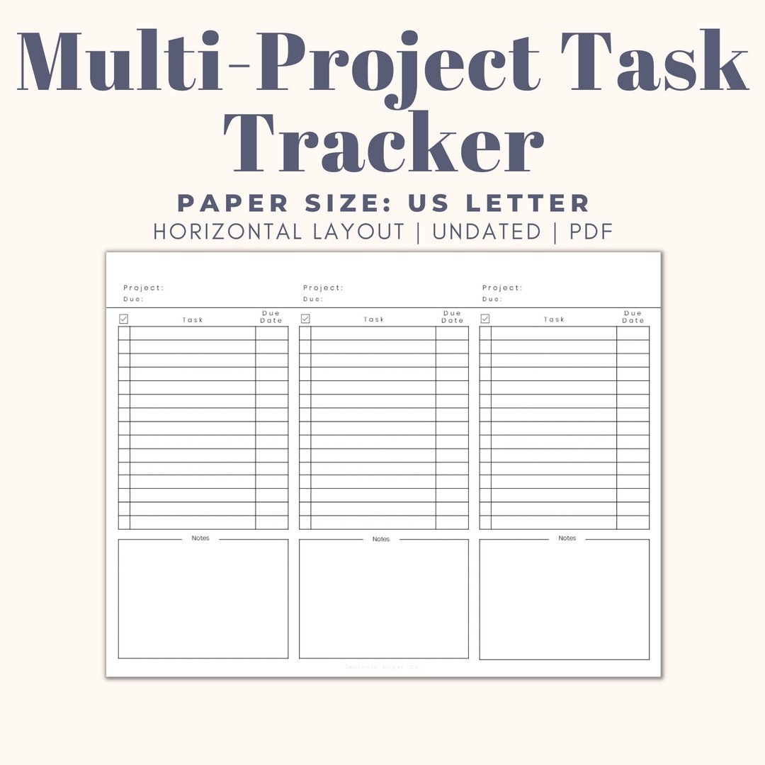 US LETTER Multi-project Task Tracker Project Organizer - Etsy