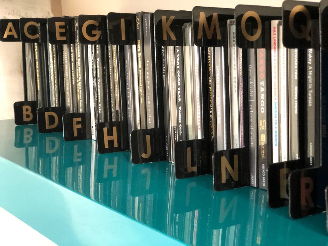 CD Dividers // PP Black Alphabet CD Dividers // 30 Pieces Etsy