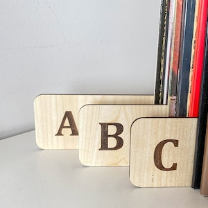 Vinyl record dividers, eco friendly, gift lp, vinyl separators, men gift, new home gift, 26 letter double sided full set, giftideas