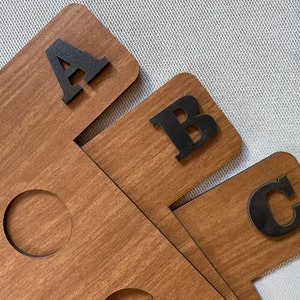 Wooden Vinyl Dividers, Record dividers wood edition interchangeable letters for your liking