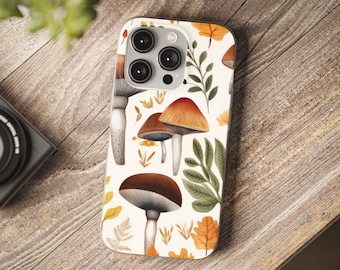 Mushroom Case for iPhone and Samsung Phones, Cottage Core Phone Case for iPhone & Samsung Galaxy Mobile Phones, Flexible Phone Case