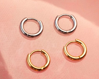 Mini-Ohrringe Creolen Gold oder Silber 8 mm