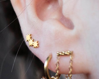 Mini Star Earrings Nickel Free Gold