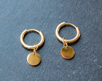 Minimal Gold Coin Earrings