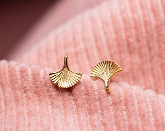 Ginko Leaf Earrings 14k Gold