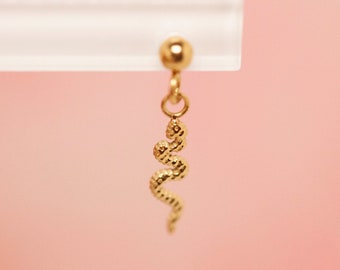 Gold Stud Earrings Snake