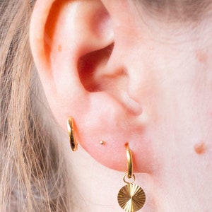 Tiny Minimal Gold Stud Earrings, Super Small 1mm Gold Plated 925 Sterling Silver Studs image 4