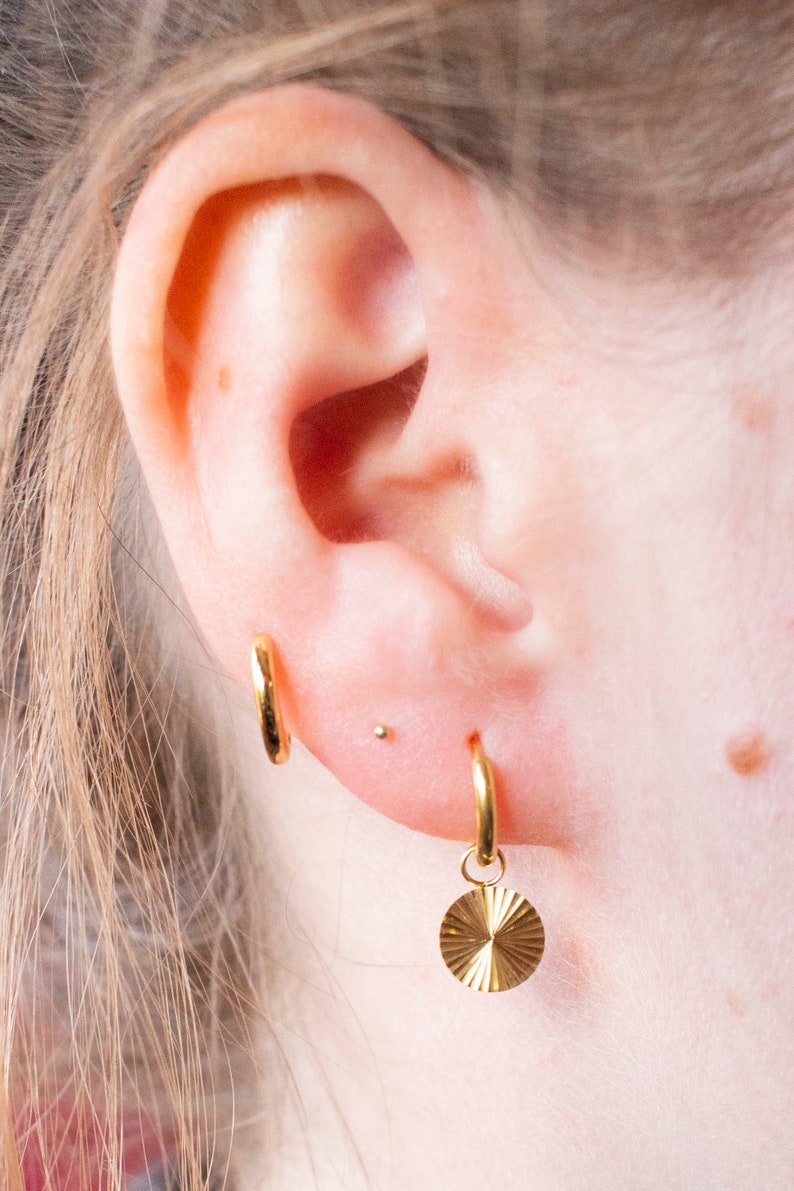 Tiny Minimal Gold Stud Earrings, Super Small 1mm Gold Plated 925 Sterling Silver Studs image 4