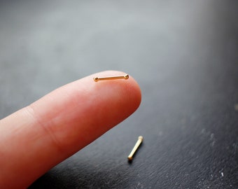 Tiny Minimal Gold Stud Earrings, Super Small 1 mm Gold Plated 925 Sterling Silver Studs