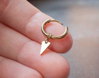 Simple Gold Hoops Triangle Pendant