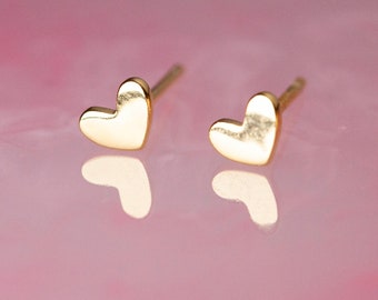 Heart Shaped Studs in Gold