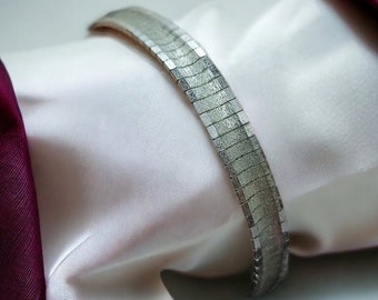 Silberarmband 19cm 6,2mm breit Teppicharmband gebürstet Design Vintage mit Sicherheitsschließe 800er Silber Milanaise Armband