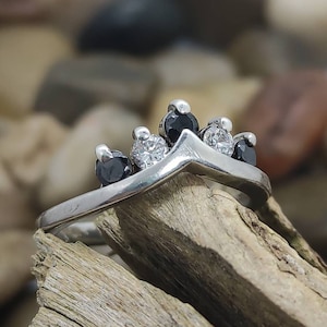 Ring 17.2 mm size 54 vintage 925 silver ladies ring silver ring with zirconia gemstone patina ladies gift idea