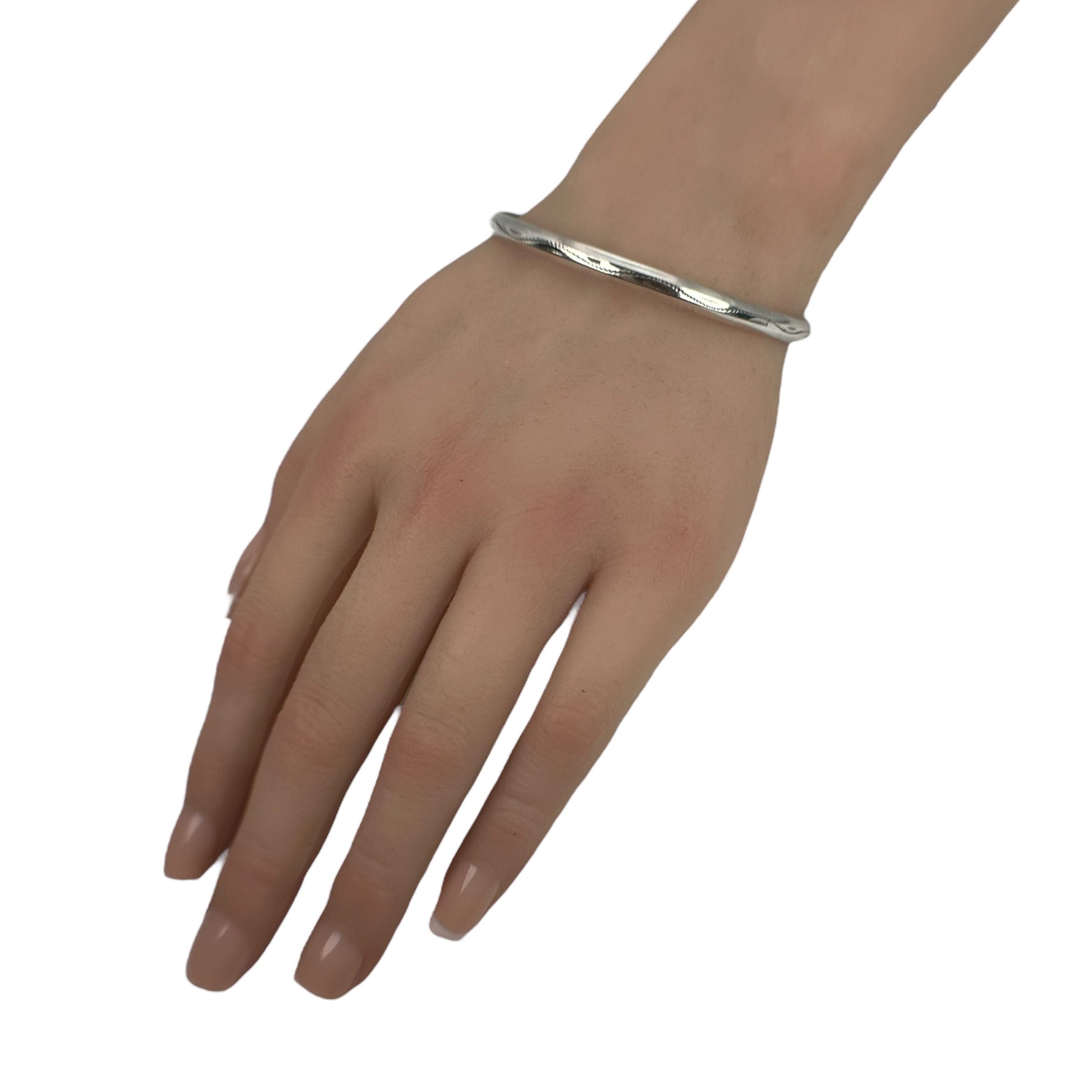 Bangle 69.3 Mm 835 Silver Pattern 4.8 Mm Wide 70s 80s Bangle 69.3 Mm 835 Silver Pattern 4.8 Mm Wide 70s 80s