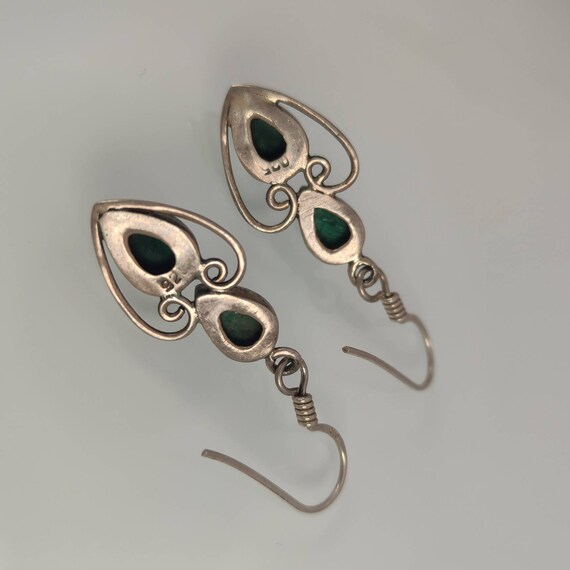 Paire De Boucles D'oreilles Pendantes En Argent 925 Vintage - Ancien, Occasion