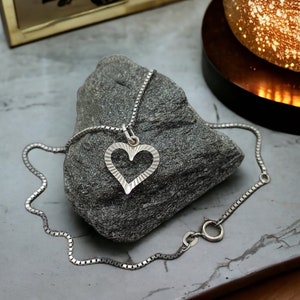 Venetian chain 925 silver 37-39 cm discreet vintage silver chain with radiant heart pendant retro gift chain necklace women&#39;s chain
