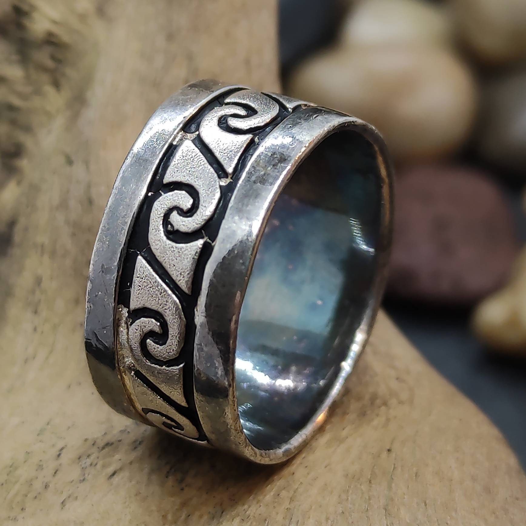 Taille de bague 20 2 mm. 63 Design 925 argent Vintage retro cadeau avec patine bague en argent femmes bague filles femmes hommes modele Etsy France