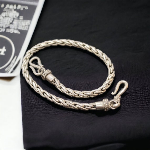 Bracelet 21.5 Cm Long 3.4 Mm Vintage 925 Silver Ladies Bracelet 21.5 Cm Long 3.4 Mm Vintage 925 Silver Ladies