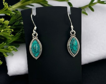 Turquoise hanging earrings 925 silver vintage accessories gift earrings hanging with patina retro luxury